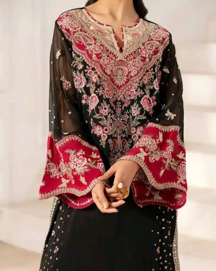 Georgette Embroidery Three Piece
